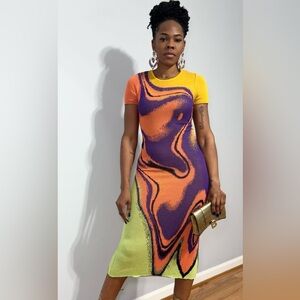 Abstract Knit Dress